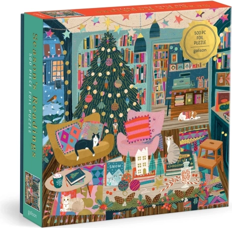 Puzzle cu folie Galison Season’s Readings, 500 piese