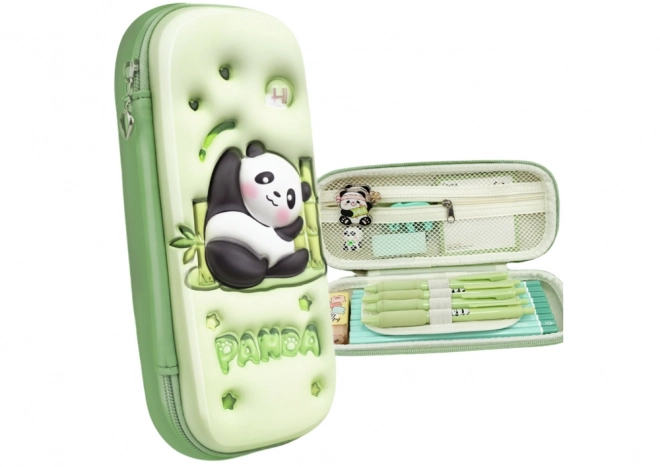 Pernă școlară cu panda verde