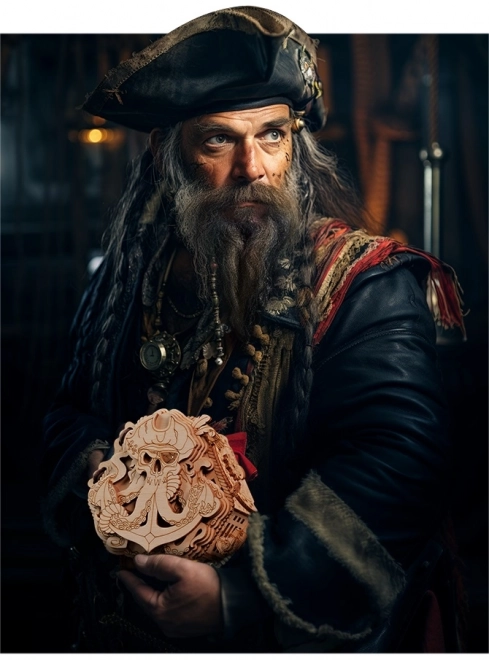 Compasul lui Blackbeard - Puzzle 3D din lemn