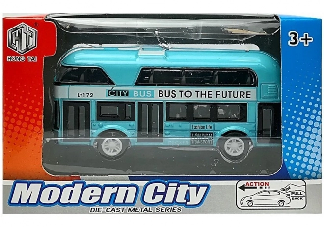 Autobuz etajat cu motorizare în patru culori