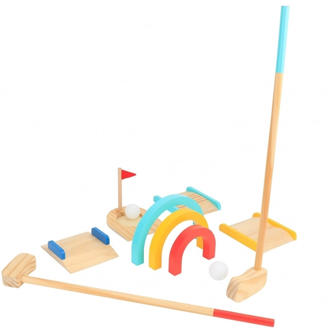 Set de golf din lemn pentru 2 persoane
