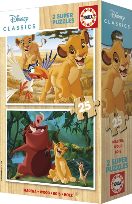 Educa puzzle din lemn Regele Leu 2x25 piese