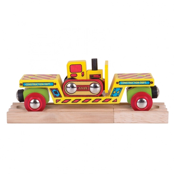 Vagon cu buldozer Bigjigs Rail