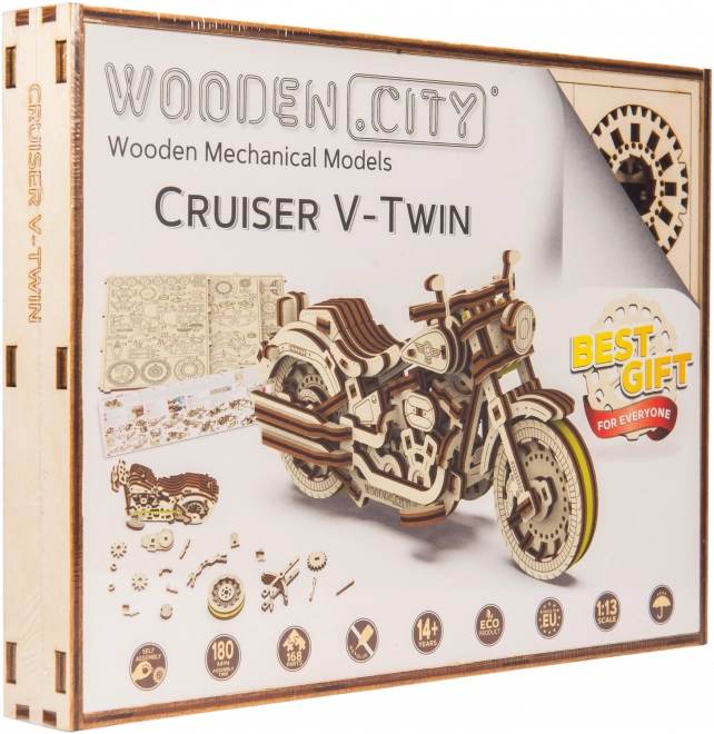 puzzle 3D motocicletă Cruiser V-Twin din lemn