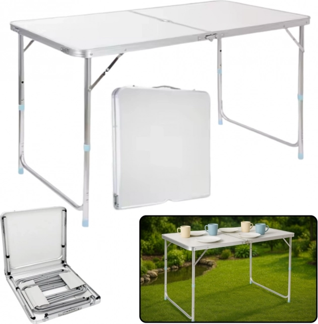 Masa camping pliabilă din aluminiu 120x60 cm