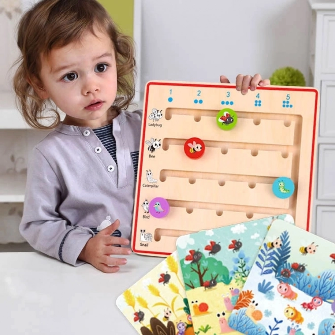 Tooky Toy joc din lemn Învățarea numărării animalelor