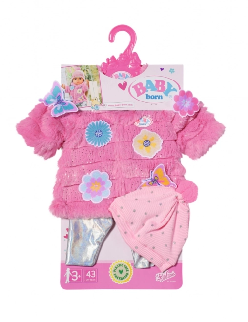 Set cu haină roz pentru păpușa BABY born de 43 cm