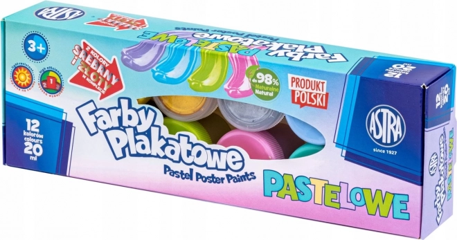 ASTRA tempera pastel 12×20 ml (2 nuanțe metalice)
