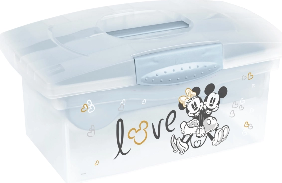 Cutie de călătorie cu compartiment pentru jucării, medicamente, cosmetice „Mickey”, albastru fumuriu