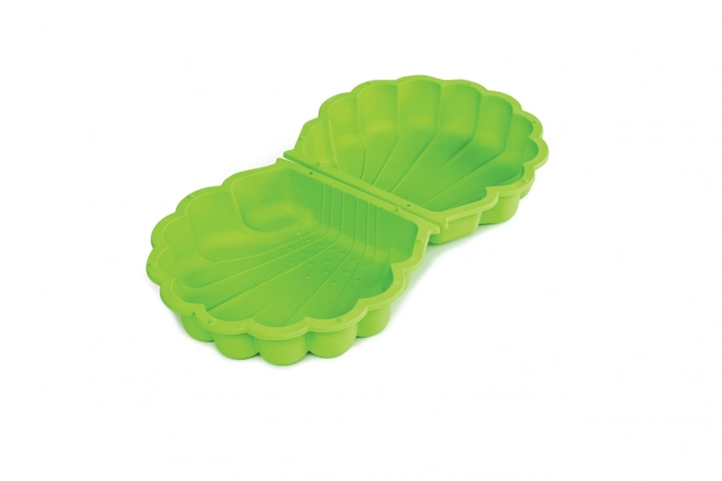 Cutie de nisip scoică cu capac verde