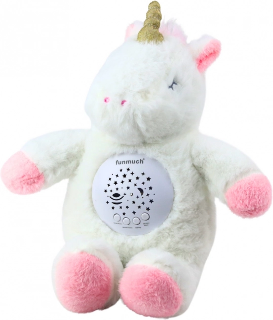 Unicorn de pluș cu proiector și melodii