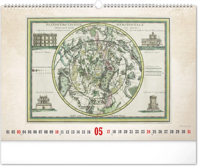 Calendar de perete Hărți vechi 2026