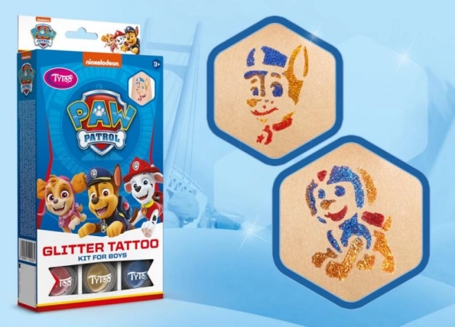 Set tatuaje cu sclipici Paw Patrol pentru băieți