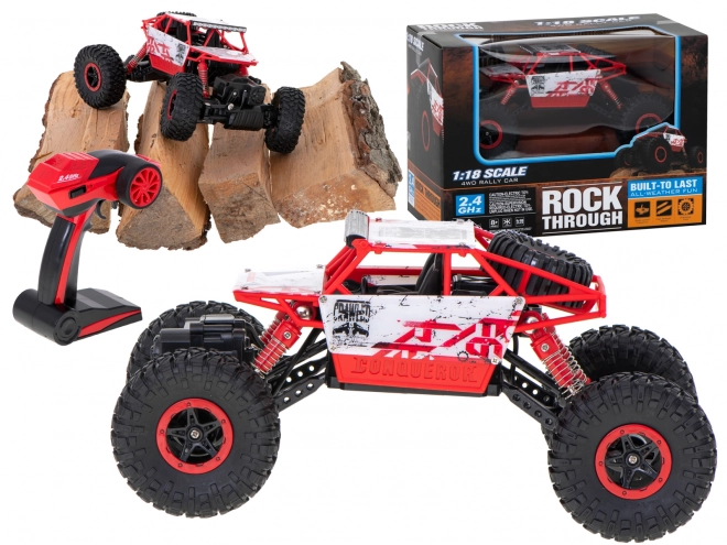 Mașină cu telecomandă RC Rock Crawler HB 2.4GHz 1:18 albastru – Roșu