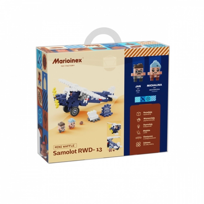 Set de construcție mini Waffle avionul RWD-13 Wedel
