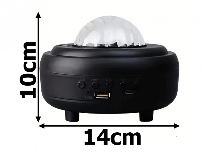 Lampă de noapte LED cu proiector de stele și aurora boreală cu difuzor Bluetooth