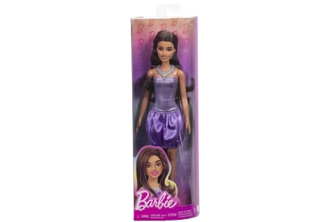 Barbie model la modă cu rochie mov cu fustă balon