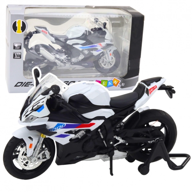 Model metalic motocicletă sport 1:12 alb