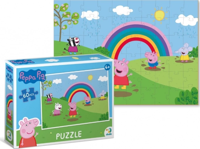 Puzzle DODO Peppa Pig: Curcubeul magic 60 piese