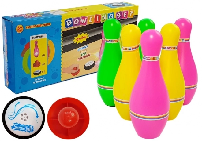 Set de bowling colorat cu efecte luminoase