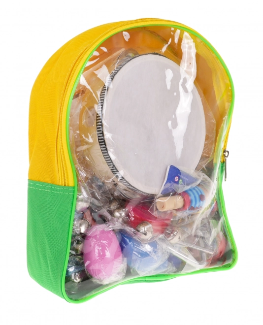 Set instrumente muzicale din lemn pentru copii 2+ cu rucsac