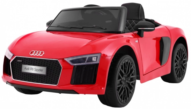 Audi R8 Spyder cu baterii Lac roșu + Telecomandă + EVA + Pornire lentă + Radio MP3 + LED