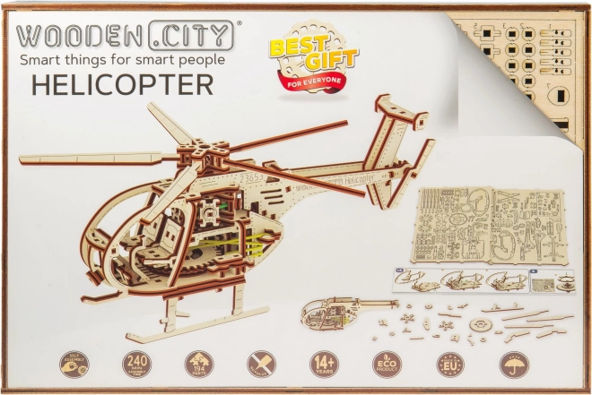 Puzzle 3D din lemn elicopter militar