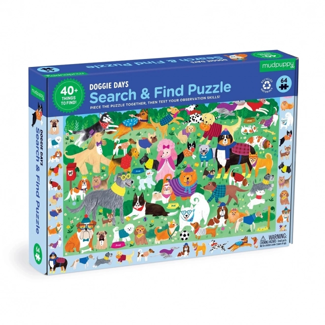 Panglică de puzzle și căutare Psí den Mudpuppy 64 piese