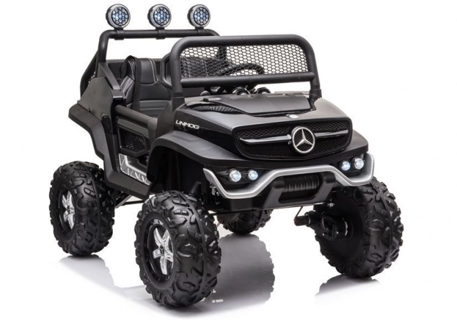 Mașină cu acumulator Mercedes Unimog S roșie – negru