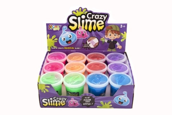 Slime colorat în cutie de plastic