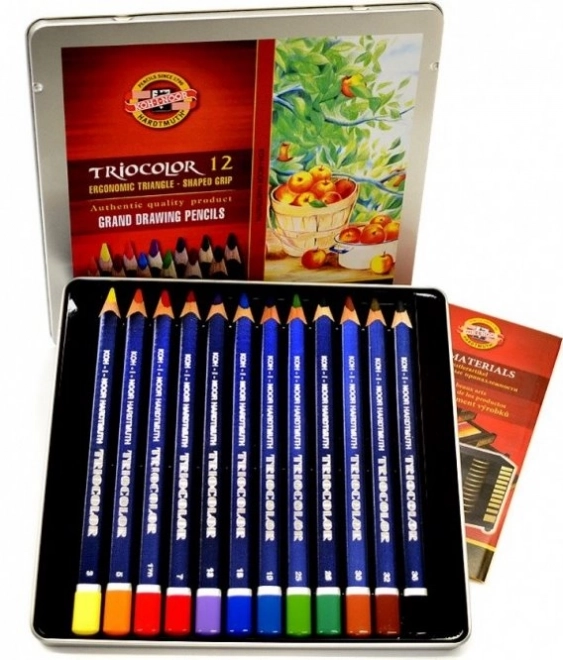 Pasteluri triunghiulare Koh-I-Noor Triocolor set 12 bucăți