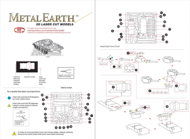 METAL EARTH puzzle 3D Tanc T-34