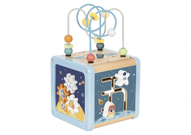 Cub de Activități din Lemn Tooky Toy Spațiu Sortator Labirint