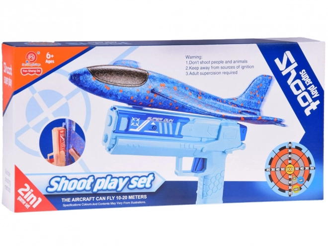 Avion din spumă cu lumină LED lansat cu pistol