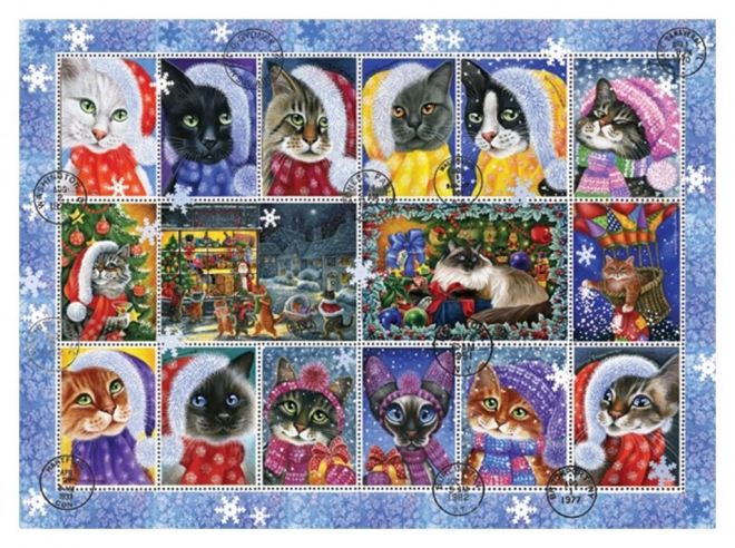 Puzzle Crăciun Pisici 1000 de Piese