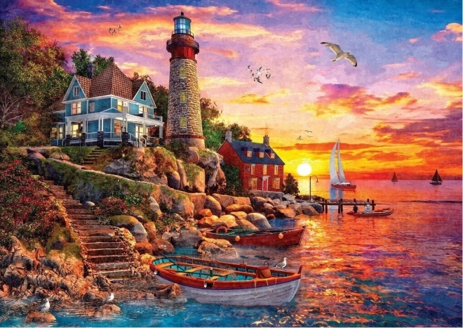 Puzzle peisaj apus de soare 2000 de piese