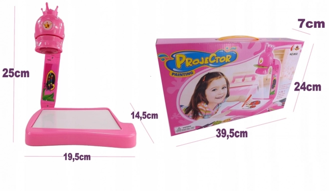 Proiector de desenat Prințesă 3 în 1 - Roz - 25 x 14,5 x 19,5 cm