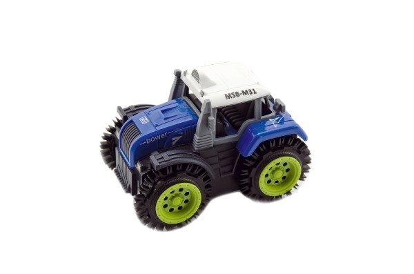 Tractor răsturnibil din plastic 10cm mix de culori pe baterii