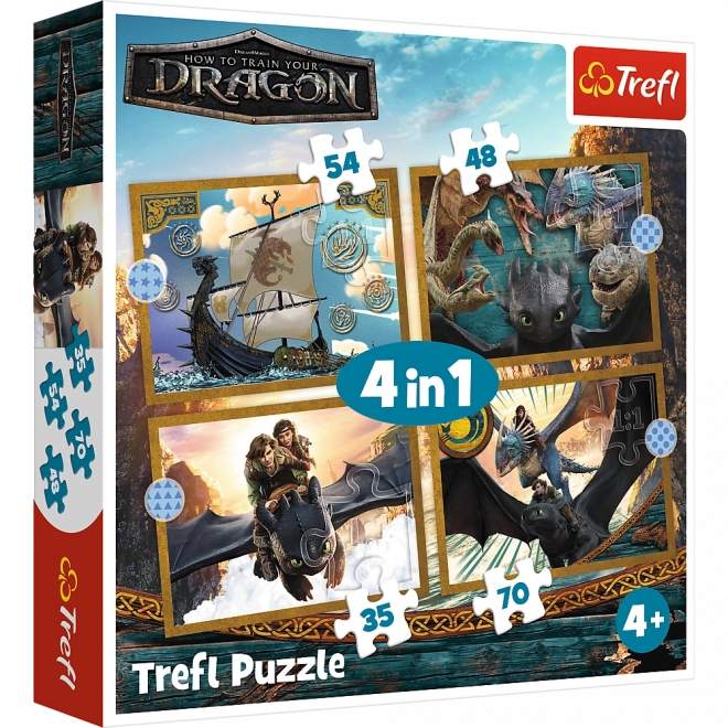 Puzzle Zile de dragoni - 4 în 1