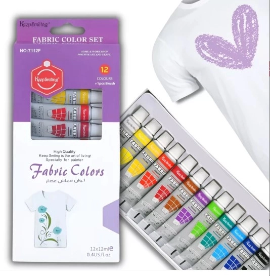Vopsele pentru pictat textile 12 culori