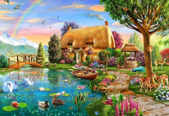 Puzzle cabană lângă lac 1000 piese