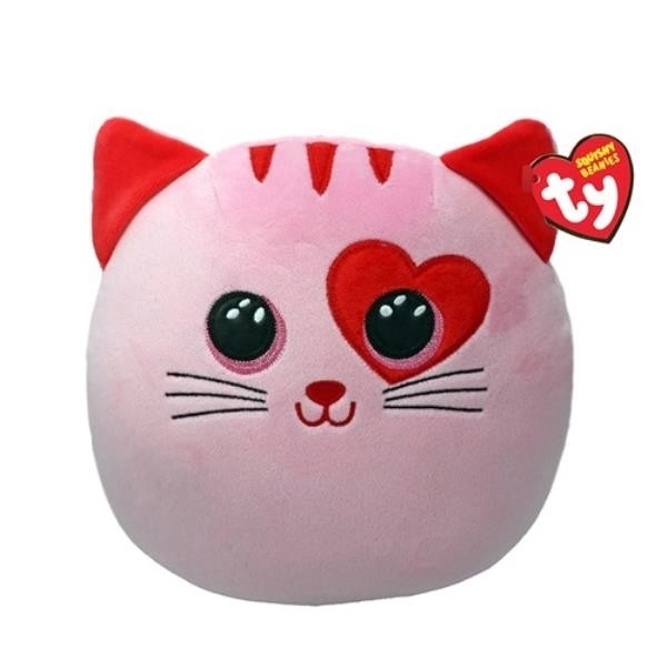 Jucărie de pluș TY Squishy pisică roz 22 cm