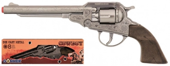 Revolver metalic cowboy cu 8 gloanțe