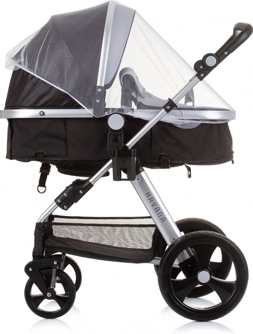 CHIPOLINO Cărucior combinat HAVANA 2in1 Obsidian – Argint