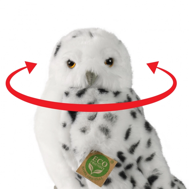 Bufniță de pluș Albă de Zăpadă cu Cap Rotativ 28 cm Eco-friendly