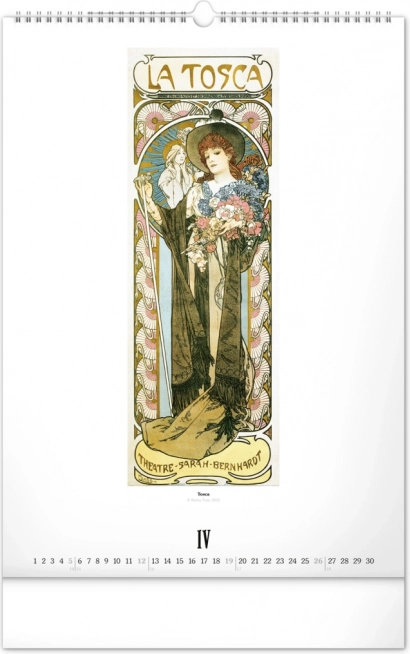 Calendar de perete Alfons Mucha 2026