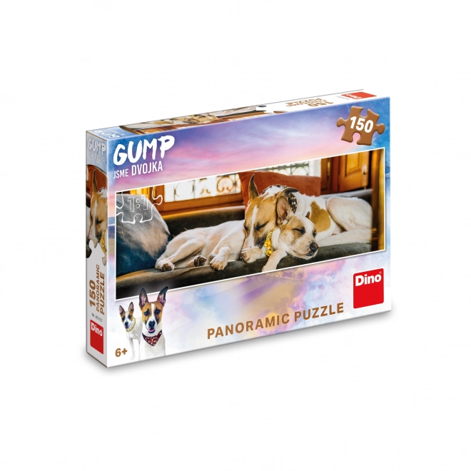 Puzzle panoramic Gump pe canapea 150 piese