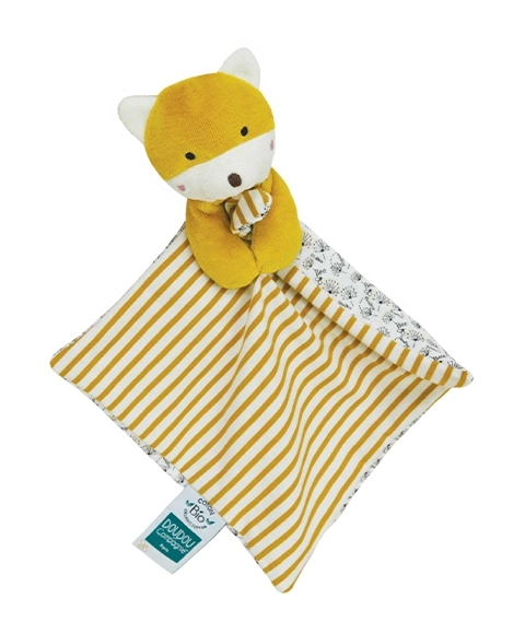 Set cadou Doudou - vulpe cu păturică din bumbac organic 20 cm