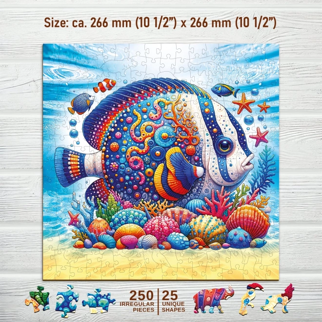 Puzzle din lemn peștele exotic cu 250 de piese
