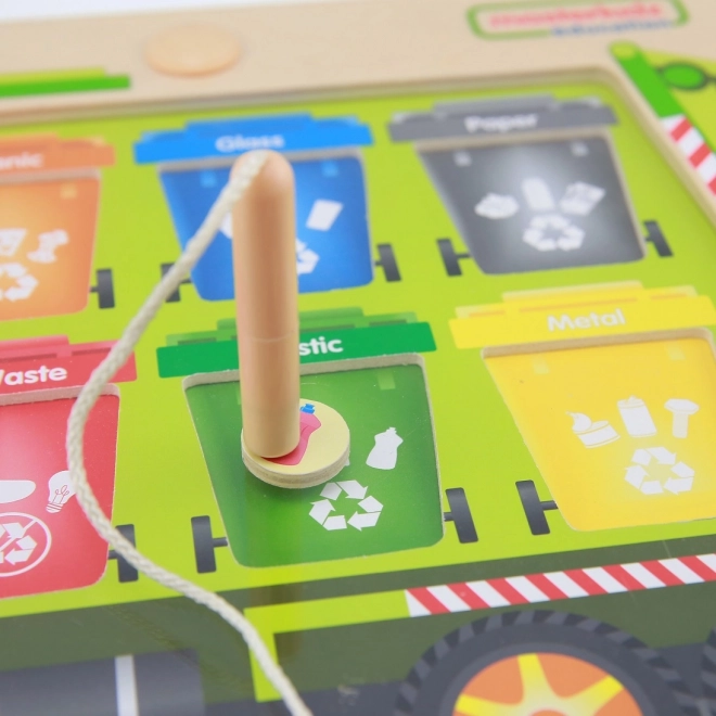 Tablă Magnetică de Sortare a Deșeurilor Masterkidz Camion de Reciclare Montessori